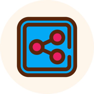 Molekül düz vektör simgesi