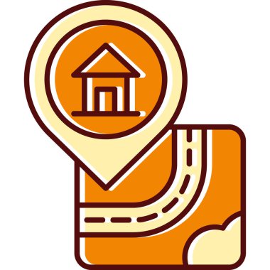 konum simgesi. Web için konum vektör simgelerinin özet çizimi