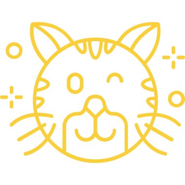 bir karikatür kedi yüz sıcak degrade çizgi çizim