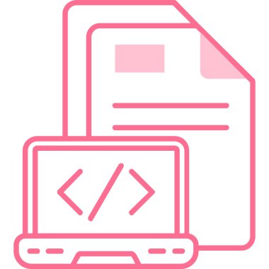 Kodlama. Web simgesi basit illüstrasyon