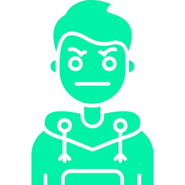 Mavi ve siyah vektör simgesine sahip bir adam.