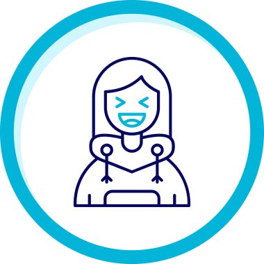 Dizüstü bilgisayarı olan kız, vektör illüstrasyonu