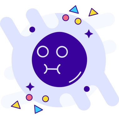 Beyaz arkaplanda izole edilmiş renk çizgisi bakteri simgesi. bakteriler ve mikroorganizmalar, neden olan mikroorganizma hastalıkları, hücre kanseri, mikrop, virüs, mantar