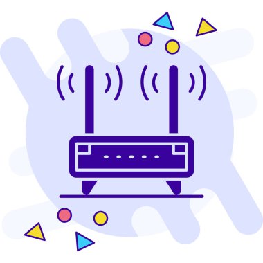 Wifi Router Icon Vektör Çizim Tasarımı