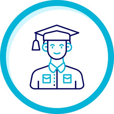 Mezun. Web simgesi basit illüstrasyon