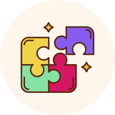 yapboz parçası renk vektör illüstrasyonu