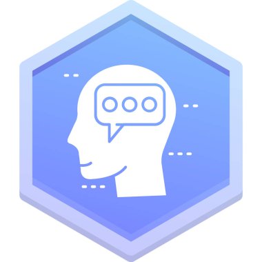 Beyin ikonlu konuşma balonu. Web için beyin vektör simgeleriyle beynin basit bir illüstrasyonu