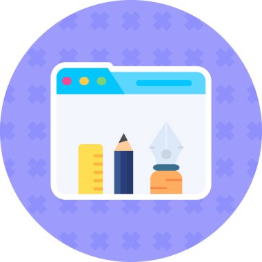 Tarayıcı. Web simgesi basit illüstrasyon