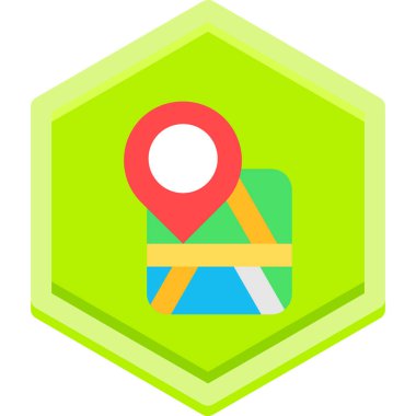 harita konumu simgesi rozet biçiminde