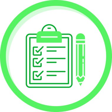 Kalem simgesi olan kontrol listesi. resimleme tasarımı