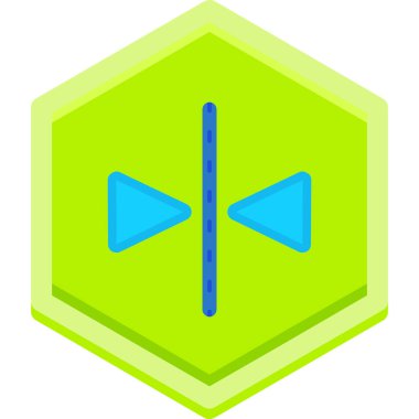 vektör yeşil altıgen kalkan simgesi