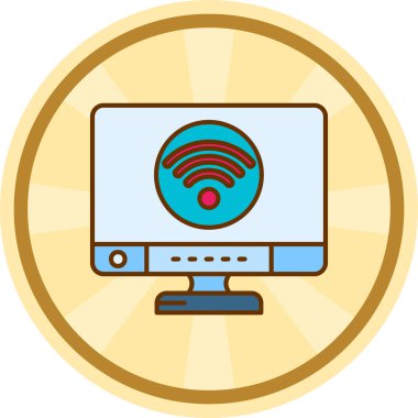 Kablosuz. Web simgesi basit illüstrasyon