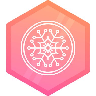 Çizgi Kar Tanesi simgesi beyaz arkaplanda izole edildi. Renkli taslak konsepti. Vektör.