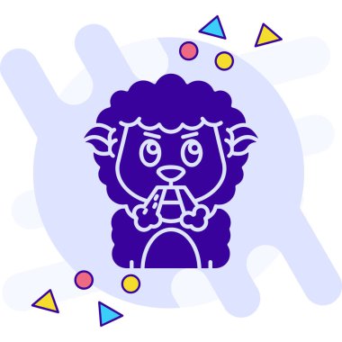 şirin koyun ikonu vektör çizimi çizimi