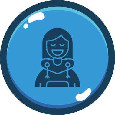 Kadın. Web simgesi basit illüstrasyon