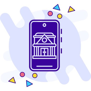 Banka binası simgesi - taslak biçimi