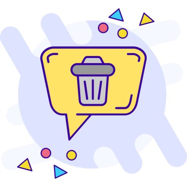 Çöp kutusu simgesi vektörü. İnce çizgi işareti. izole edilmiş sınır sembolü çizimi