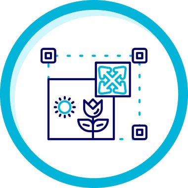 renk çizgisi akıllı tarım sistemi simgesi beyaz arkaplanda izole edildi. Değişken rastgele dinamik şekiller. vektör illüstrasyonu