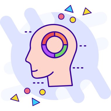 Beyin baş simgesi - ana hatlar biçiminde