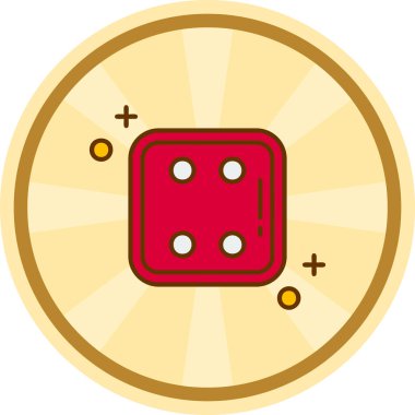 Kumarhane zar ikonu. Web için kumarhane çipi simgelerinin karikatür çizimi