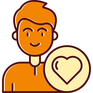 Aşk. Web simgesi basit illüstrasyon