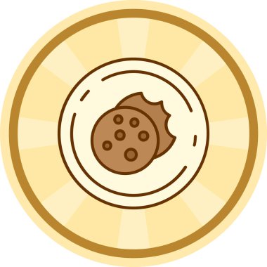 Moda tarzında izole edilmiş çikolata parçacıklı simge