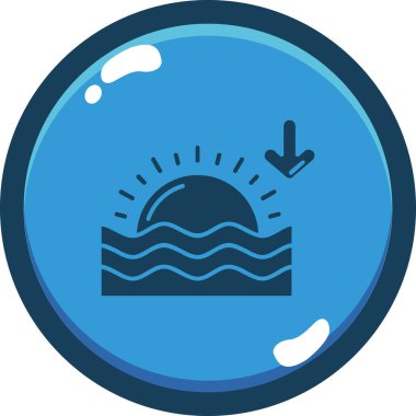 Mavi daire simgesinin vektör illüstrasyonu