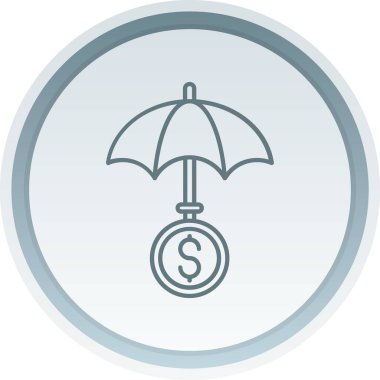 Para şemsiyesi ikonu. Web tasarımı için para birimi vektör simgelerinin basit bir çizimi. beyaz üzerine izole