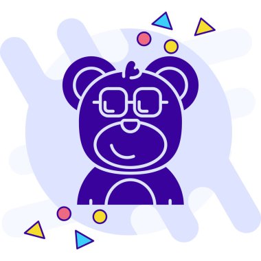 Beyaz arkaplanda izole edilmiş renk çizgisi ayı simgesi. Değişken rastgele dinamik şekiller. vektör.