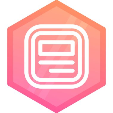 Basit vektör simgesi, harfli altıgen çizimi