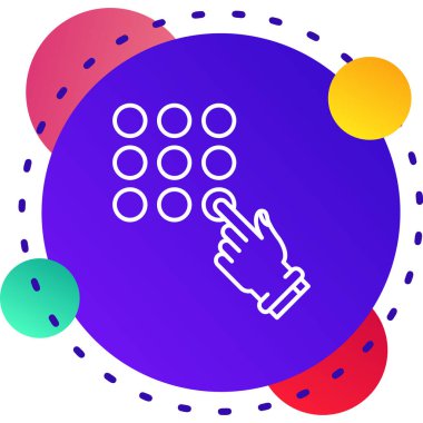 Beyaz arkaplanda izole edilmiş top simgesiyle oynayan çizgi. Kumarhane. Renkli taslak konsepti. vektör.