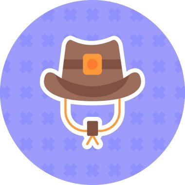 Kovboy simgesi, vektör illüstrasyonu