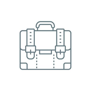 Bavul hattı ana hatları simgesi beyaza izole edildi. vektör illüstrasyonu