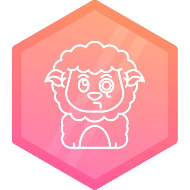 Beyaz arka planda izole edilmiş çizgi koyun simgesi. Koyun sembolü Çiftlik işareti. Renkli taslak konsepti. vektör.