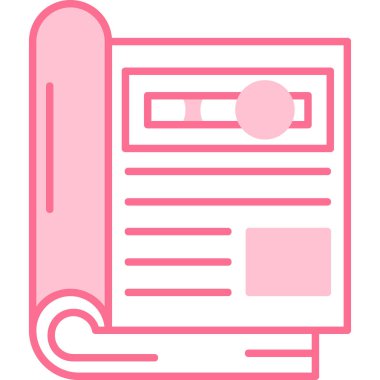 Gazete. Web simgesi basit illüstrasyon