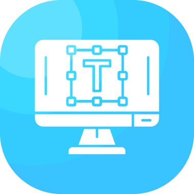 Bilgisayar monitörü. Web simgesi basit illüstrasyon