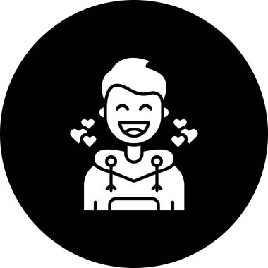 kız ikon vektör illüstrasyonu