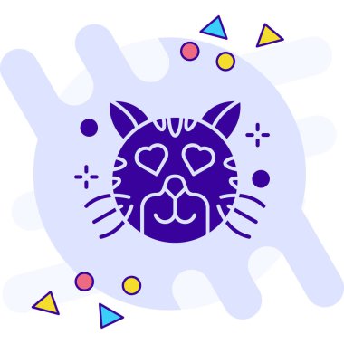 Beyaz arka planda izole edilmiş çizgi kedisi simgesi. Renkli taslak konsepti. vektör.