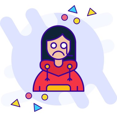 Kazaklı üzgün kız ağlıyor.