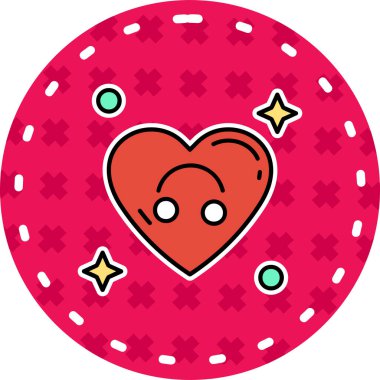 Kırmızı kalpli bir kalp simgesinin vektör çizimi