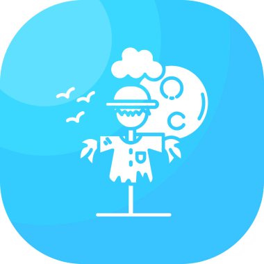 Mavi balonlu bir ağacın vektör çizimi