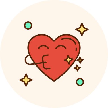 Kalp ve bir fincan kahve. vektör illüstrasyonu.