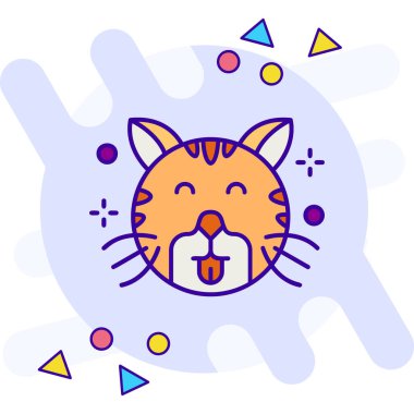 Kedi. Web simgesi basit illüstrasyon