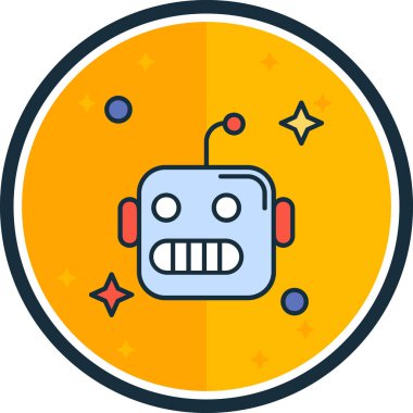 robot. Web simgesi basit illüstrasyon