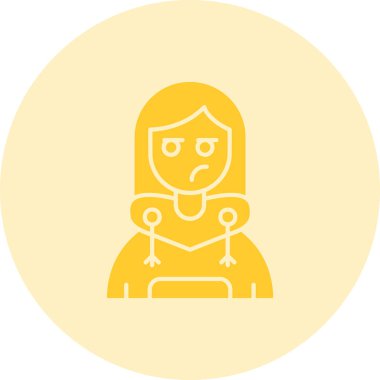 Üzgün bir kız simgesinin vektör çizimi