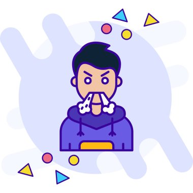 Burnu olan hasta adam.