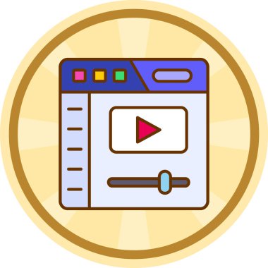 Film. Web simgesi vektör illüstrasyonu