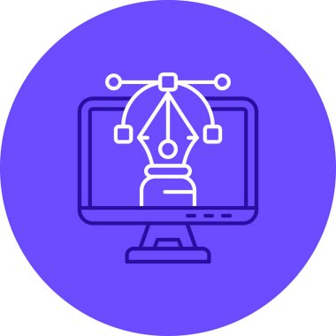 Bilgisayar. Web simgesi basit illüstrasyon