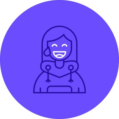 avatar kadın simge vektör çizimi