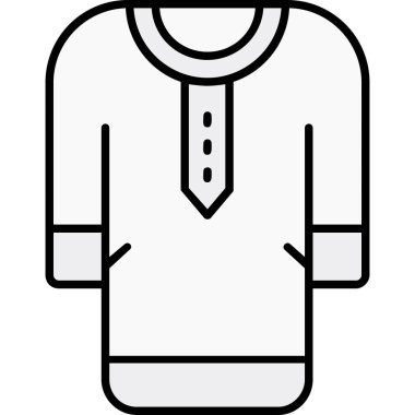 Gömlek web simgesi, iş giyiminin basit illüstrasyonu